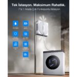 ECOVACS WINBOT W3 OMNI Cam Temizleme Robotu, Çok Fonksiyonlu İstasyon, Otomatik Temizlik Bezi Temizleme Sistemi, Akıllı Kenar Temizleme Teknolojisi, Üç Nozullu Püskürtme Sistemi ve Mobil Uygulama - Görsel 3