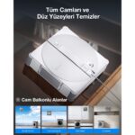 ECOVACS WINBOT W3 OMNI Cam Temizleme Robotu, Çok Fonksiyonlu İstasyon, Otomatik Temizlik Bezi Temizleme Sistemi, Akıllı Kenar Temizleme Teknolojisi, Üç Nozullu Püskürtme Sistemi ve Mobil Uygulama - Görsel 4